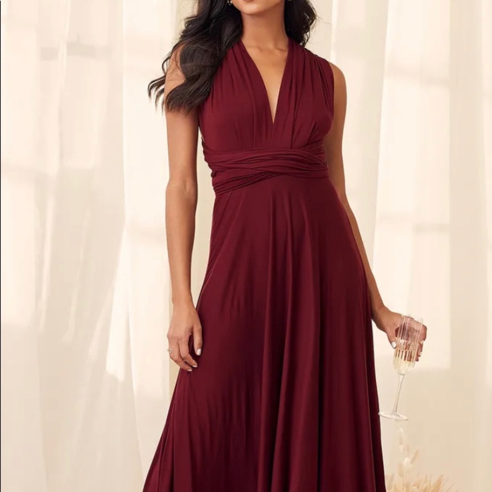 Lulus Tricks of the Trade Burgundy Maxi Dress